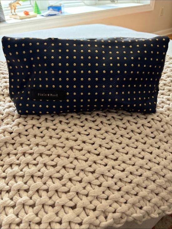 Pixie Mood Handbags - Pixie Mood Maria Rollover Clutch with Gold Dot Pattern